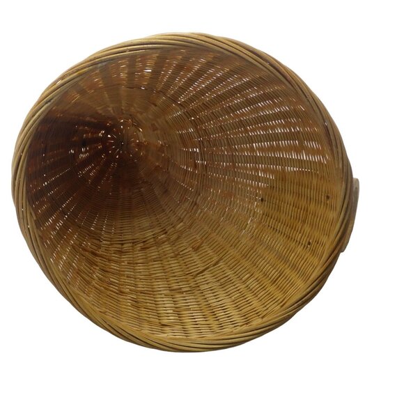 Vintage Rooster Chicken Woven Wicker Basket Lid - Picture 5 of 9